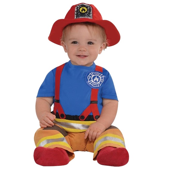 Amscam Other - !! SOLD !! Halloween Costume Fireman Infant Baby 12 to 24 Months 2 Piece Set